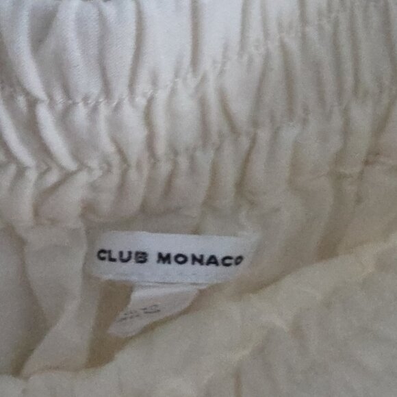 CLUB MONACO | Eyelet Skirt Cotton Silk Trim Cream Sz 2 - Picture 7 of 7
